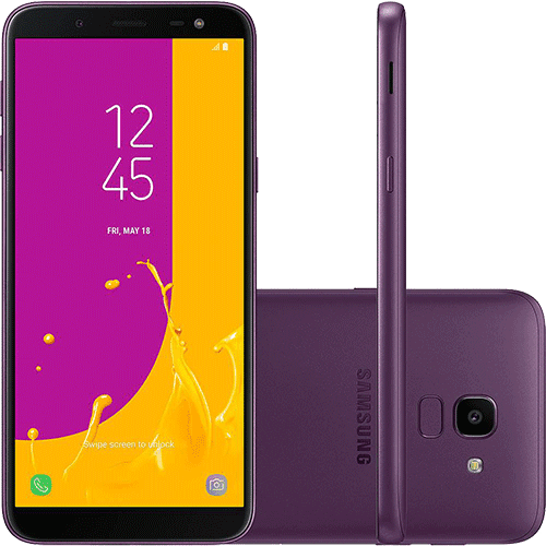 Smartphone Samsung Galaxy J6 32GB Dual Chip Android 8.0 Tela 5.6" Octa-Core 1.6GHz 4G Câmera 13MP - Violeta