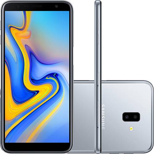 Smartphone Samsung Galaxy J6+ 32GB Dual Chip Android Tela Infinita 6" Quad-Core 1.4GHz 4G Câmera 13 + 5MP (Traseira) - Prata