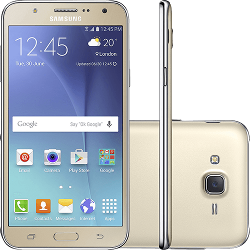 Smartphone Samsung Galaxy J7 Duos Dual Chip Android 5.1 Tela 5.5" 16GB 4G Câmera 13MP - Dourado
