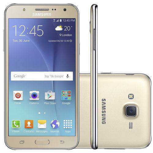 Smartphone Samsung Galaxy J7 Duos J700m, Dourado, Tela 5.5'', 4g + Wifi, Android 5.0, 13mp, 16gb