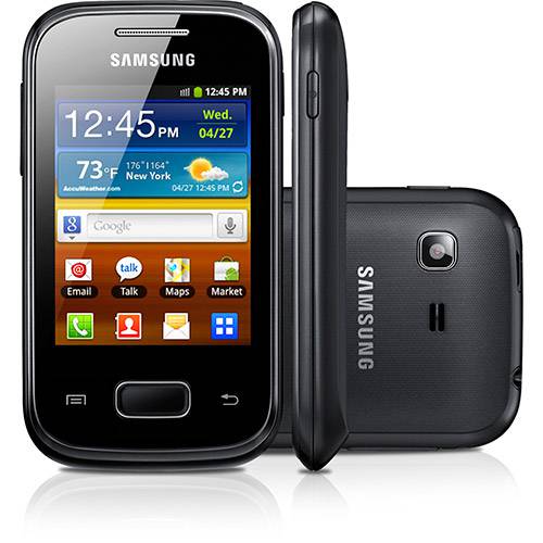 Smartphone Samsung Galaxy Pocket Desbloqueado Oi Preto - Android 2.3, Processador 832MHz, Tela Touch 2.8", Câmera de 2MP, 3G, Wi-Fi, Memória Interna de 3GB