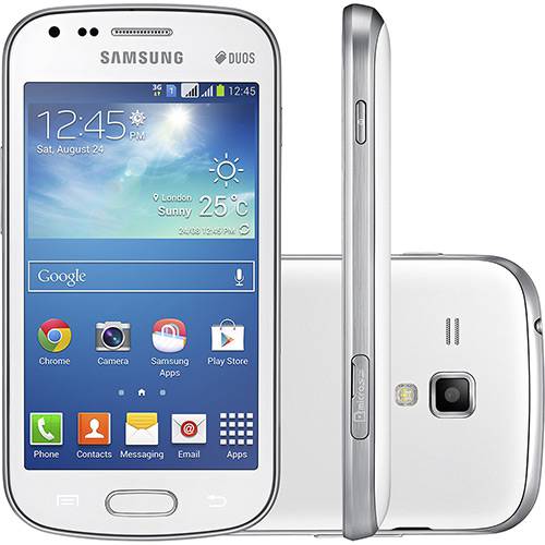 Smartphone Samsung Galaxy S Duos 2 Dual Chip Desbloqueado Android 4.2 Tela 4" 4GB 3G Wi-Fi Câmera 5 MP - Branco