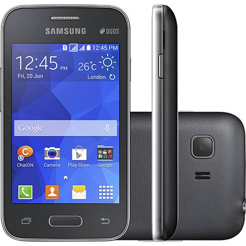 Smartphone Samsung Galaxy Young 2 Duos Dual Chip Desbloqueado Android 4.4 Tela 3.5" 4GB 3G Câmera 3MP TV Digital - Cinza