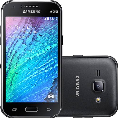 Smartphone Samsung J1 Duos Dual Chip Desbloqueado Android 4.4 Tela 4.3" 4GB 4G 5MP - Preto
