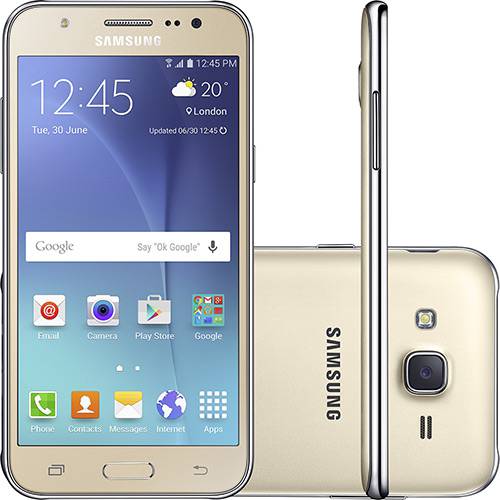 Smartphone Samsung SM-J500 Galaxy J5 Dual Chip Android Tela 5" 16GB 3G/4G/Wi-Fi Câmera 13MP - Dourado