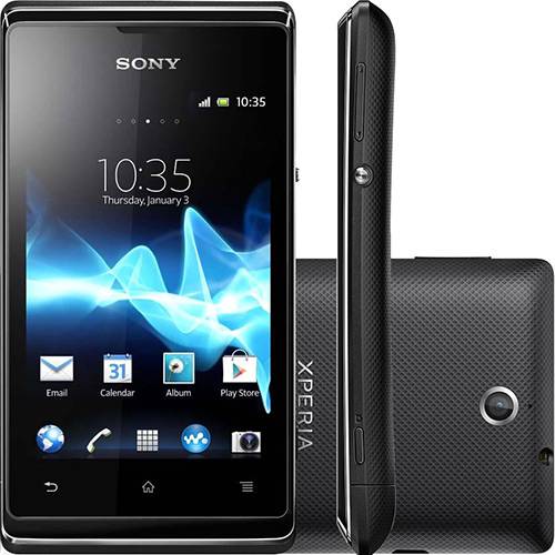 Smartphone Sony Xperia e Dual Chip Desbloqueado Claro Android 4.0 Tela 3.5" 3G Wi-Fi Câmera 3.2MP - Preto