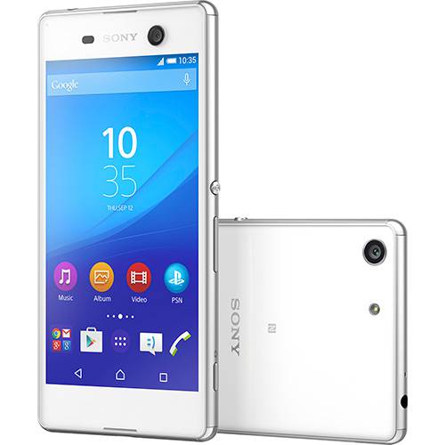 Smartphone Sony Xperia M5 Dual Chip Android 5.0 Tela 5" 16GB 4G Câmera 21MP - Branco