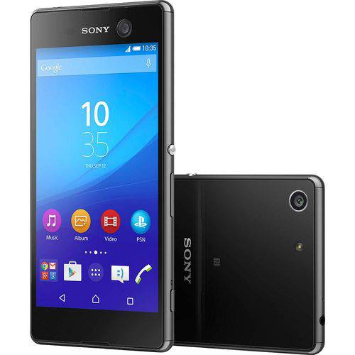 Smartphone Sony Xperia M5 E5606 16GB Tela 5.0' Câmera 21.5MP+13MP Android 5.0 1 Chip Preto