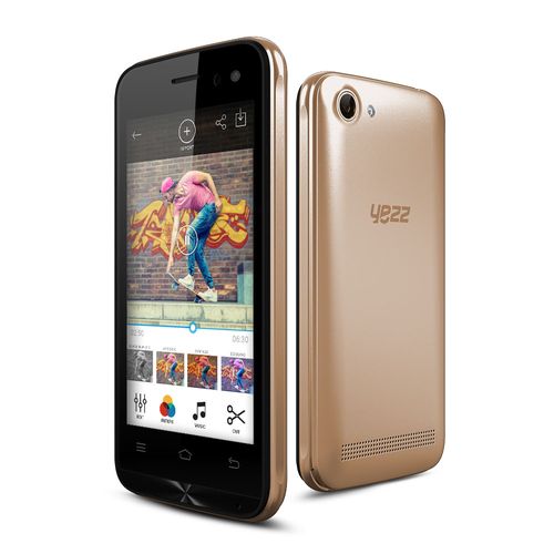 Smartphone Yezz 400E Android 6.0, 2Chips, Tela 4", QuadCore 1.2GHz, 4GB, Wi-Fi, Câm 5MP Dourado