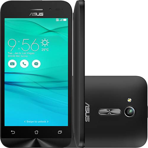 Smartphone Zenfone Go Dual Chip Android 5.1 Tela 4,5'' 8GB 3G Câmera 5MP- Preto