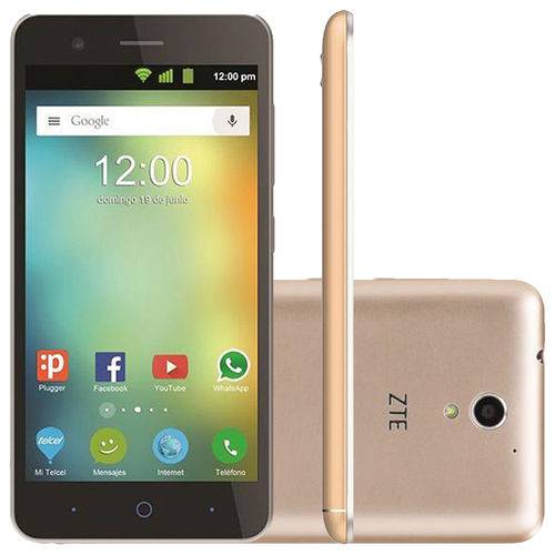 Smartphone ZTE Blade A510 Dual Chip Android 6.0 Tela 5" Quad Core 8GB Câmera 4G Wi-Fi 13MP - Dourado