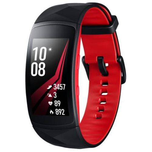 Smartwatch Samsung Gear Fit2 Pro Vermelho Tela 1,5", 4Gb, GPS, Pulseira G
