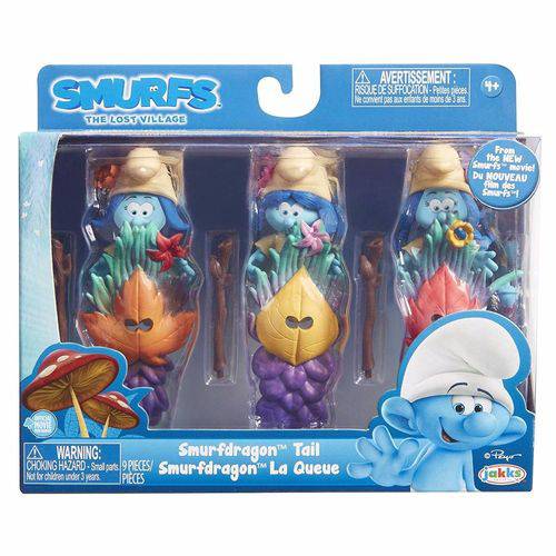 Smurfdragon Tail Pack com 3 Figuras Smurfs e a Vila Perdida