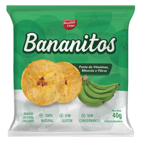 Snack Banana Crocante Bananitos 40g - Mundial Chips