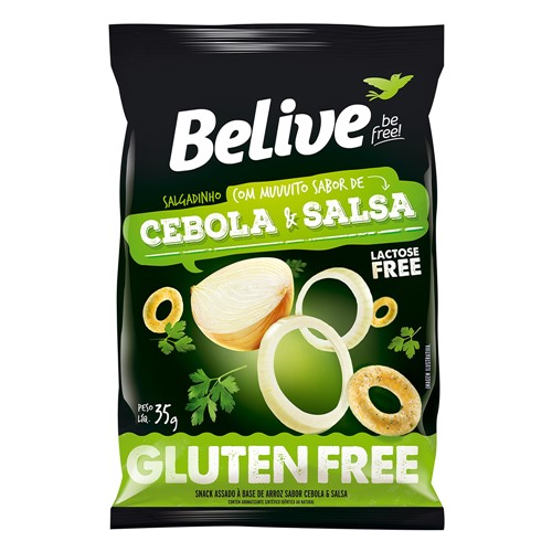 Snack BeLive Be Free Cebola e Salsa Sem Glúten e Sem Lactose com 35g