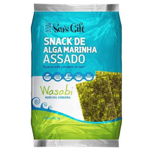 Snack de Alga Marinha Assada Wasabi 5g Sea's Gift