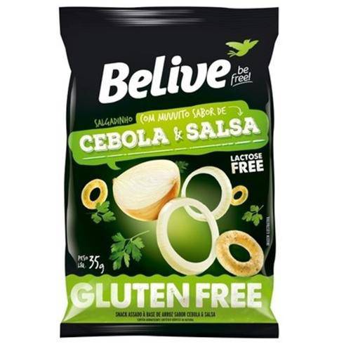 Snack de Arroz 0 Glúten 0 Lactose Sabor Cebola Salsa - 35g - Belive Be Free