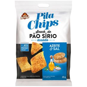 Snack de Pão Sírio Sabor Azeite e Sal Pita Chips 45g