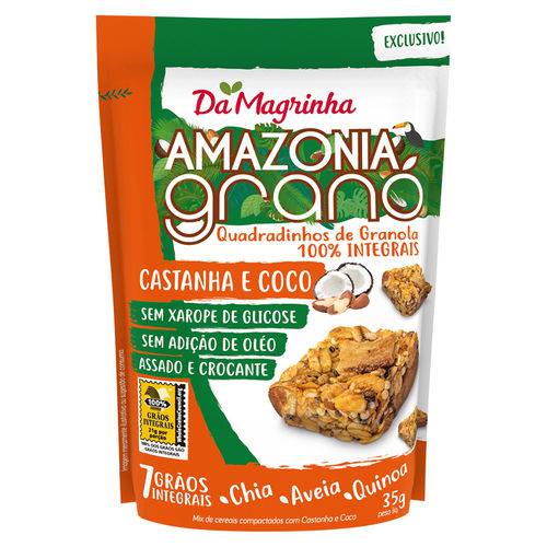 Snack Granola Amazonia 7 Grãos Castanha e Coco 35g - da Magrinha