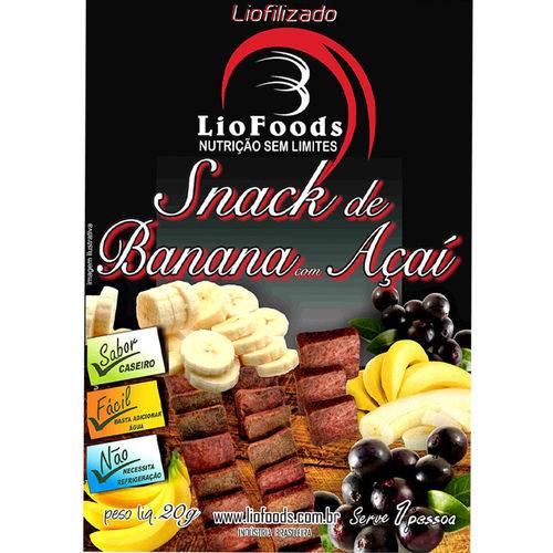 Snack Liofilizado Liofoods Banana com Açaí Pedaços 1 Porção