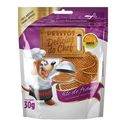 Snack Petitos para Cães Chef Sabor Filé de Frango - 30g