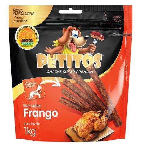 Snack Petitos para Cães Sticks Sabor Frango - 1kg