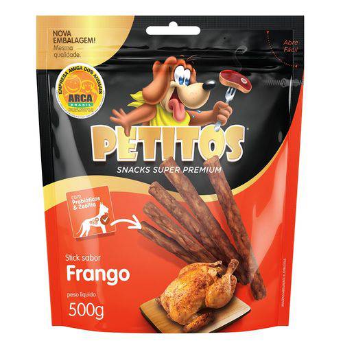 Snack Petitos para Cães Sticks Sabor Frango - 500g