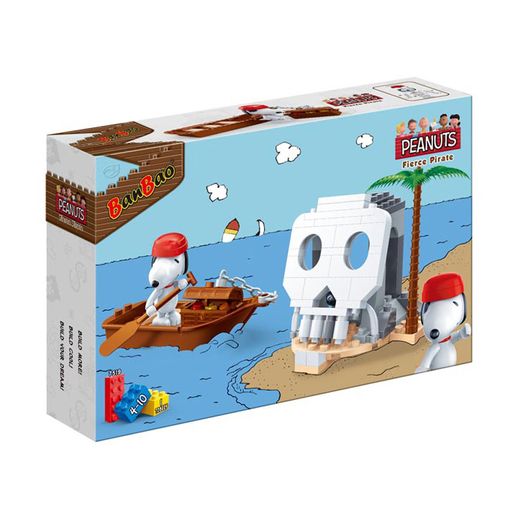 Snoopy Fierce Pirate Ilha do Esqueleto 84 Peças - Banbao