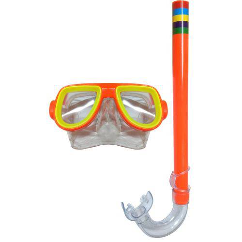 Snorkel com Máscara Laranja Belfix 39800 Esportes Aquáticos