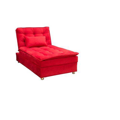 Sofá Cama Chaise 1 Lugar Penelope - Vermelho Pena