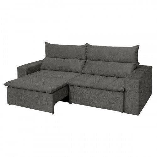 Sofa Estofado C/pillow Retratil Reclinavel 210x150 - 3 Lugares Cinza