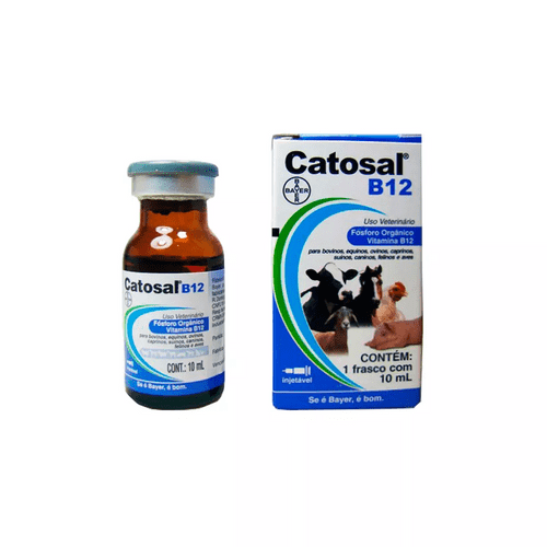 Solução Injetável Bayer Catosal B12 para Cães, para Gatos, Bovinos, Equinos, Caprinos, Ovinos, Suínos e Aves 10ml