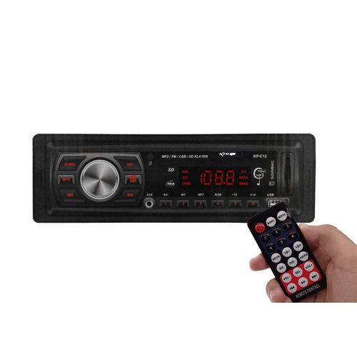 Som Automotivo Rádio FM com Controle Remoto 50W Multi-conexões