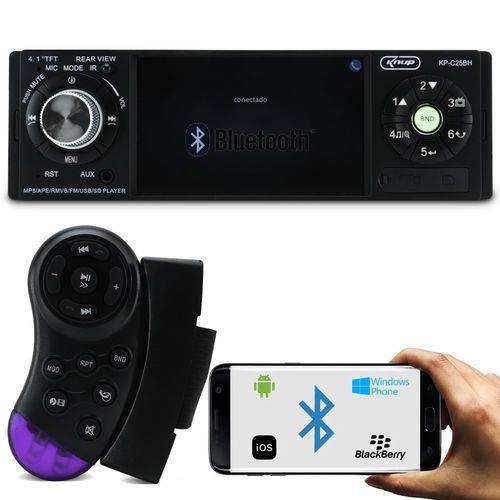 Som Automotivo Rádio Knup Vídeo Bluetooth Usb Mp5 Mp3 Player Sd Aux Kp-c25bh