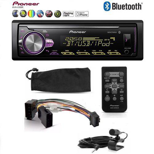 Som Automotivo Radio Mp3 para Carro Pioneer Mvh-x30br Bluetooth USB Mixtrax