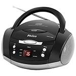 Som Portátil Philco Ph61 com CD Player Rádio FM MP3 AUX IN - Cinza/Preto