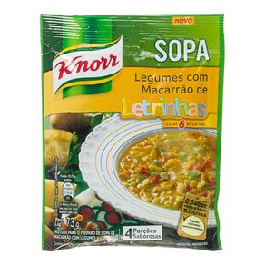 Sopa de Legumes com Macarrão de Letrinhas Knorr 73g