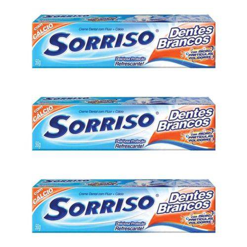Sorriso Branco C/ Flúor Creme Dental 50g (kit C/03)