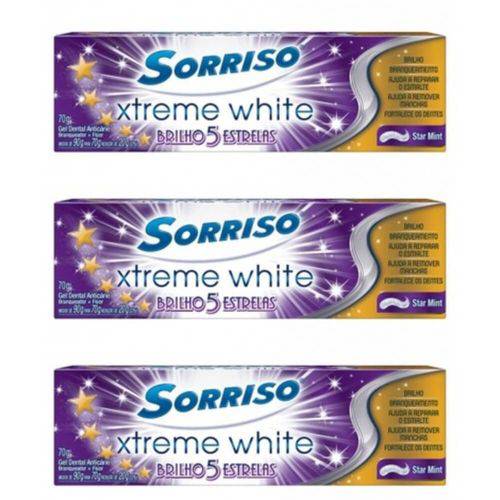 Sorriso Xtreme White 5 Estrelas Creme Dental 70g (kit C/03)
