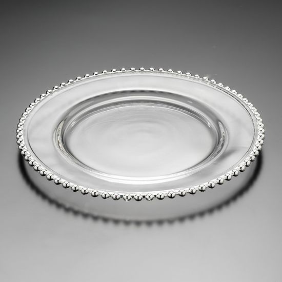 Sousplat Cristal Pearl Silver 31,5cm