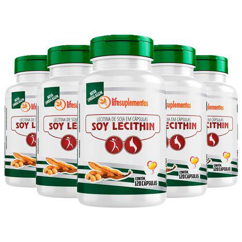Soy Lecithin Lecitina de Soja - 5 Un de 120 Cápsulas - Melcoprol