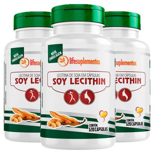 Soy Lecithin Lecitina de Soja - 3 Un de 120 Cápsulas - Melcoprol