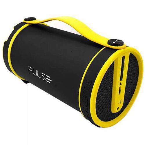 Speaker Pulse Sp222 com Bluetooth/fm/mini Jack 3.5mm Bateria 1.500 Mah - Preto/amarelo