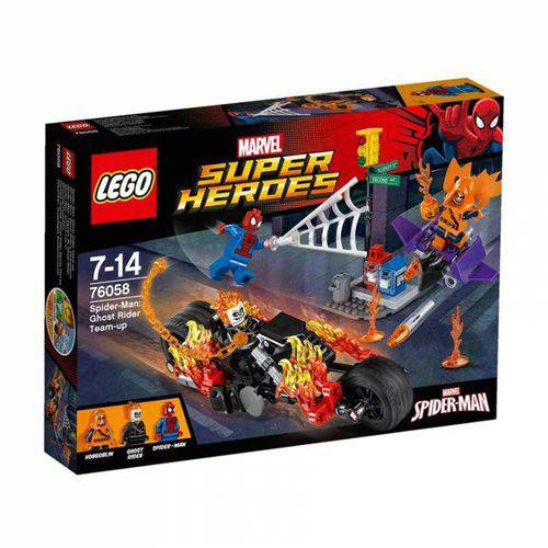 Spiderman Reune Forças com Motoqueiro Fantasma - Lego Super Heroes 76058