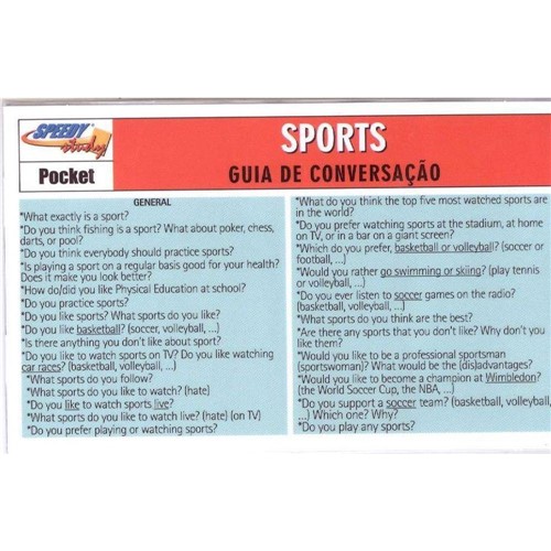 Sports - Guia de Conversacao Ingles-portugues