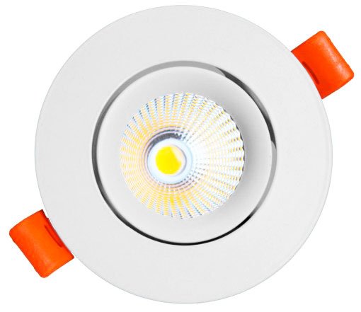 Spot LED COB Embutir Redondo 3W Direcionável Bivolt Maxtel COB1433BB