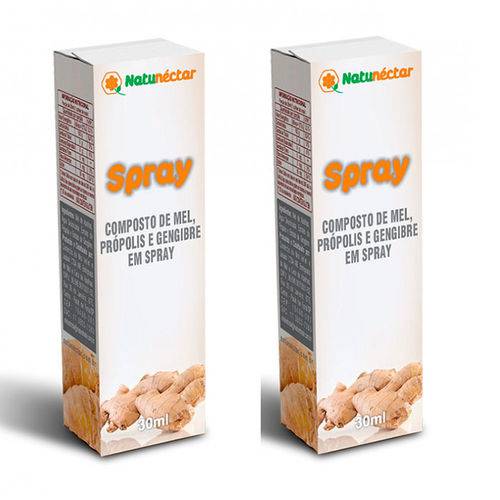 Spray Composto de Mel com Própolis Sabor Gengibre - 2 Unidades