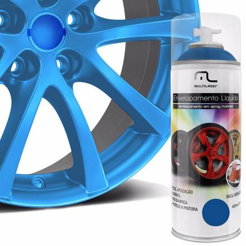 Spray de Envelopamento Liquido Automotivo Carro Azul Fluorescente