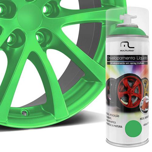 Spray de Envelopamento Liquido Automotivo Carro Verde Fluorescente