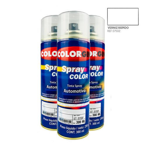 Spray Verniz Automotivo Colorgin 300ml Transp. e Brilhante 3UN